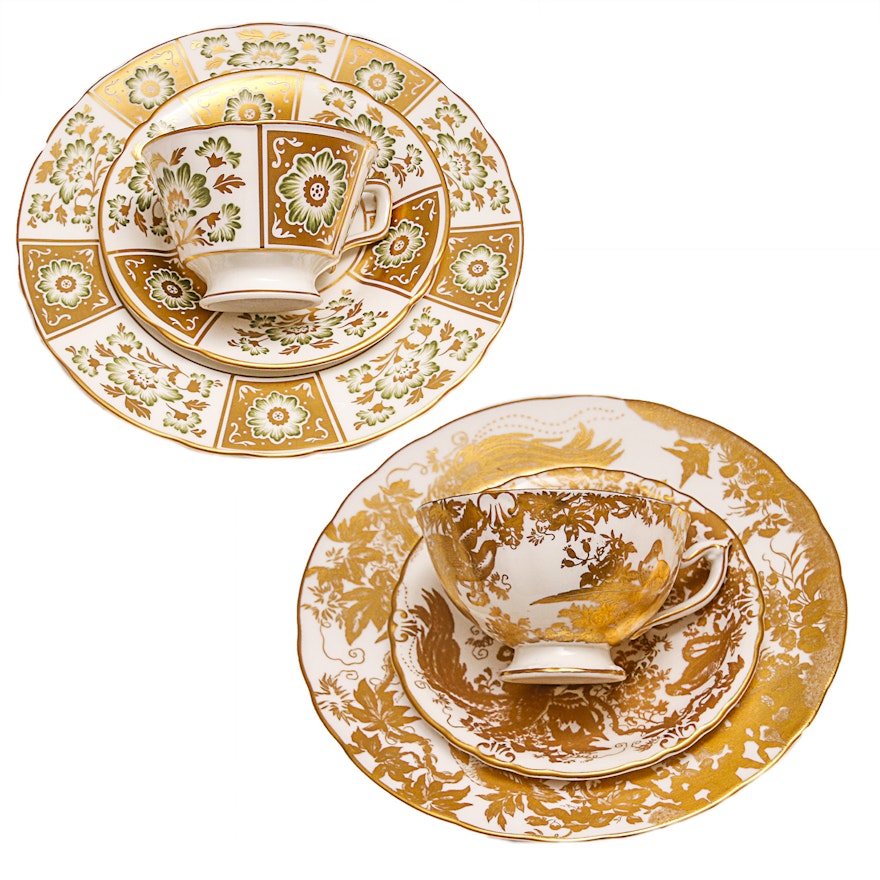 Ornate Royal Crown Derby Bone China Sets