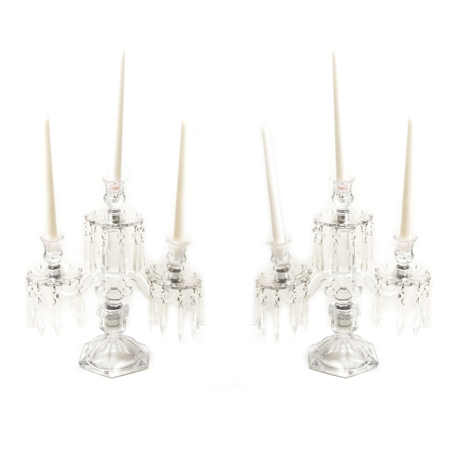 Glass Candelabras with Lusters