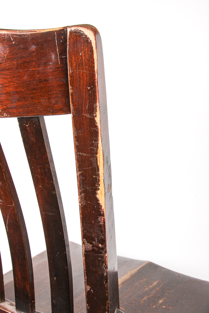 Mid 20th Century Swiveling Wooden Office Chair by B.L. Marble Chair Co.