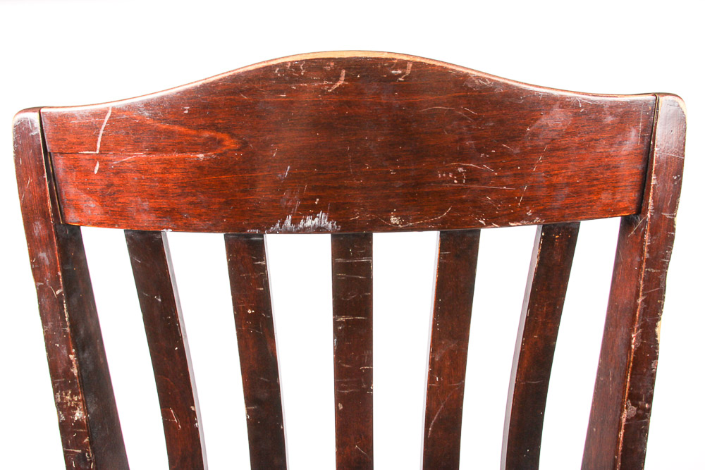 Mid 20th Century Swiveling Wooden Office Chair by B.L. Marble Chair Co.