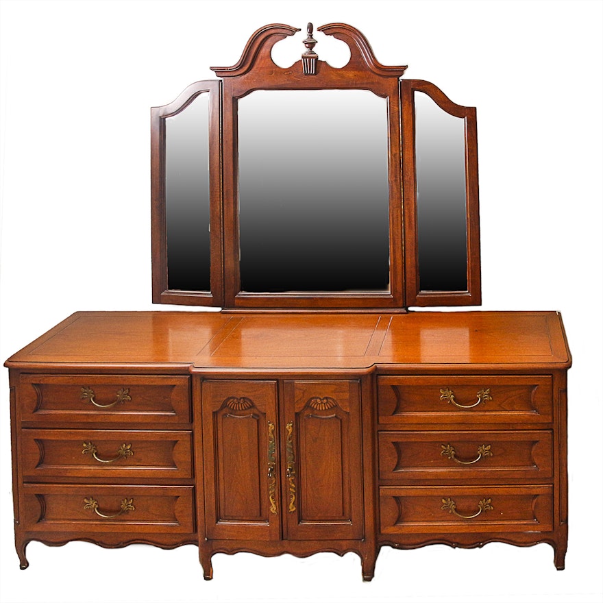 Vintage Louis XV Style Dresser by John Stuart Inc. With Mirror