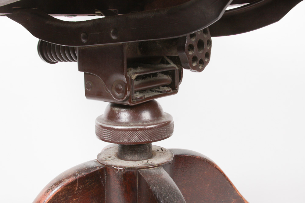 Mid 20th Century Swiveling Wooden Office Chair by B.L. Marble Chair Co.