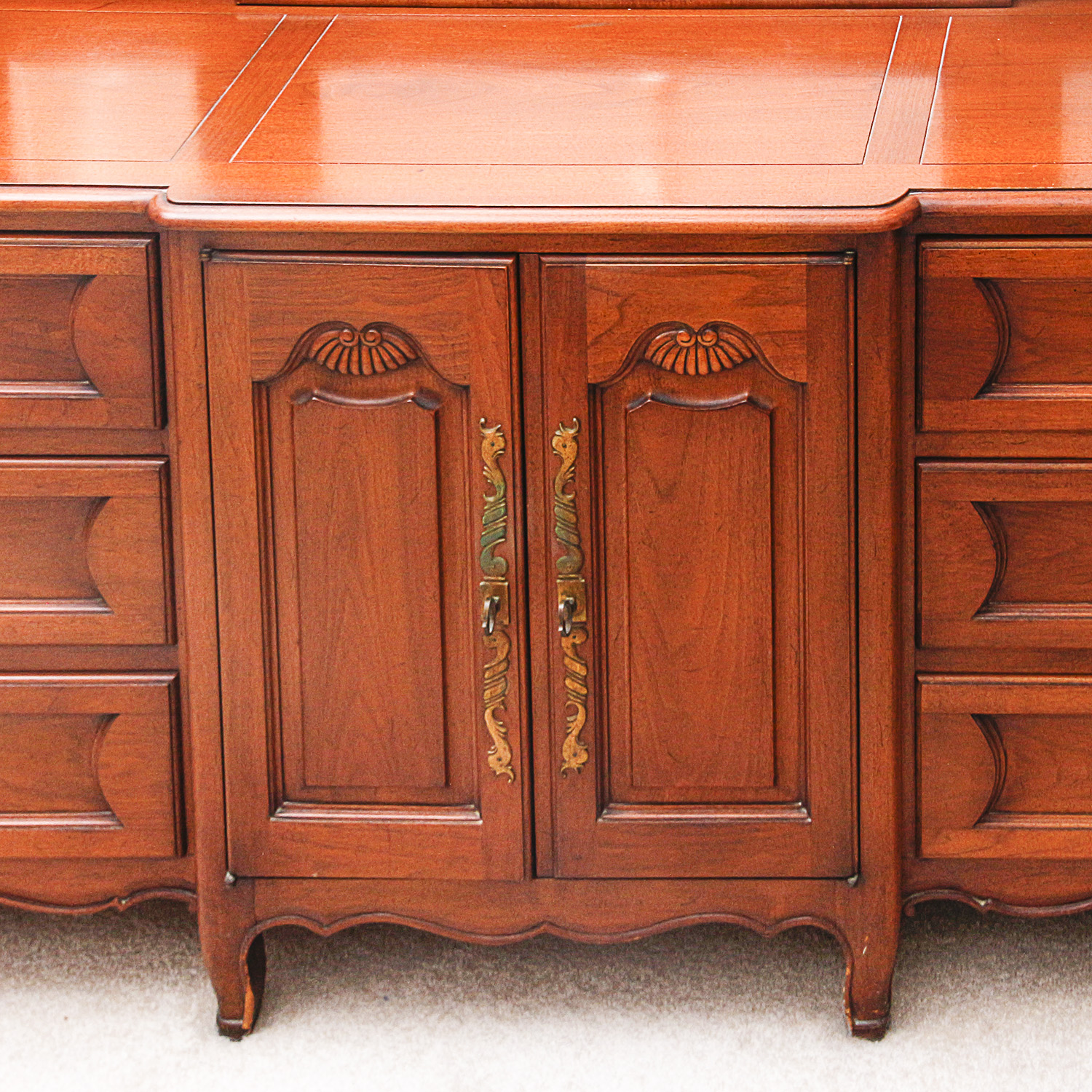 Vintage Louis XV Style Dresser by John Stuart Inc. With Mirror