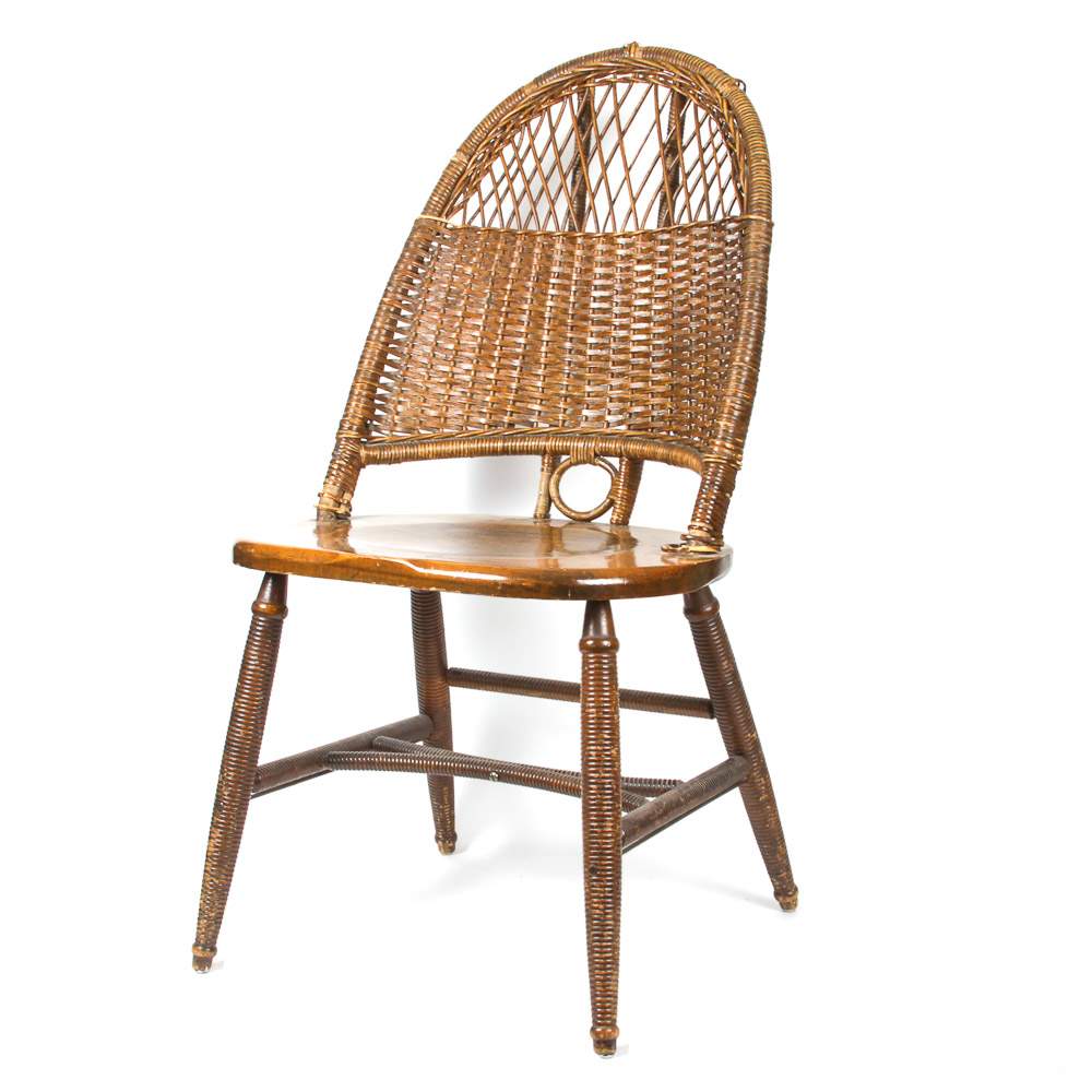 Vintage Heywood Brothers and Wakefield Woven Back Chair