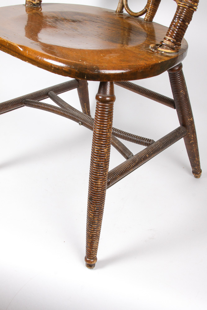 Vintage Heywood Brothers and Wakefield Woven Back Chair