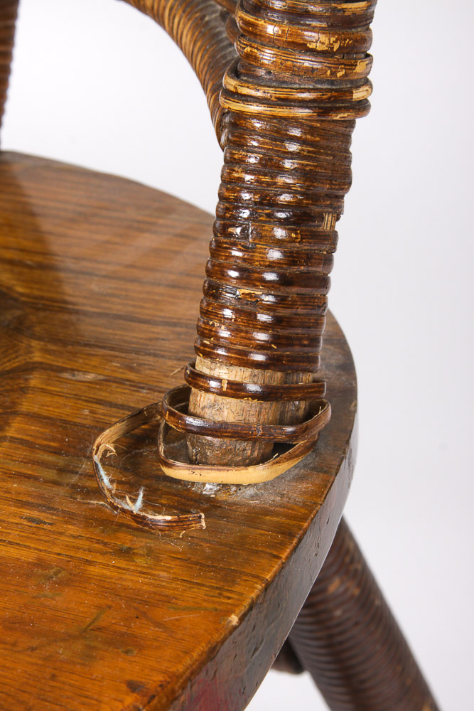 Vintage Heywood Brothers and Wakefield Woven Back Chair