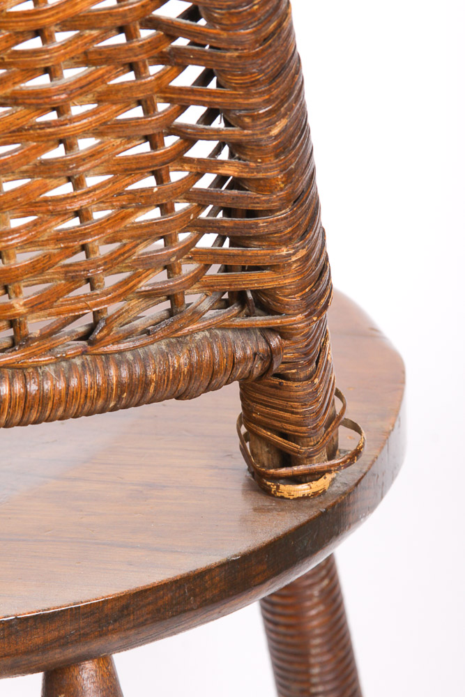 Vintage Heywood Brothers and Wakefield Woven Back Chair