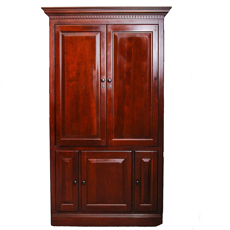 Entertainment Armoire Converted to Bar Cabinet