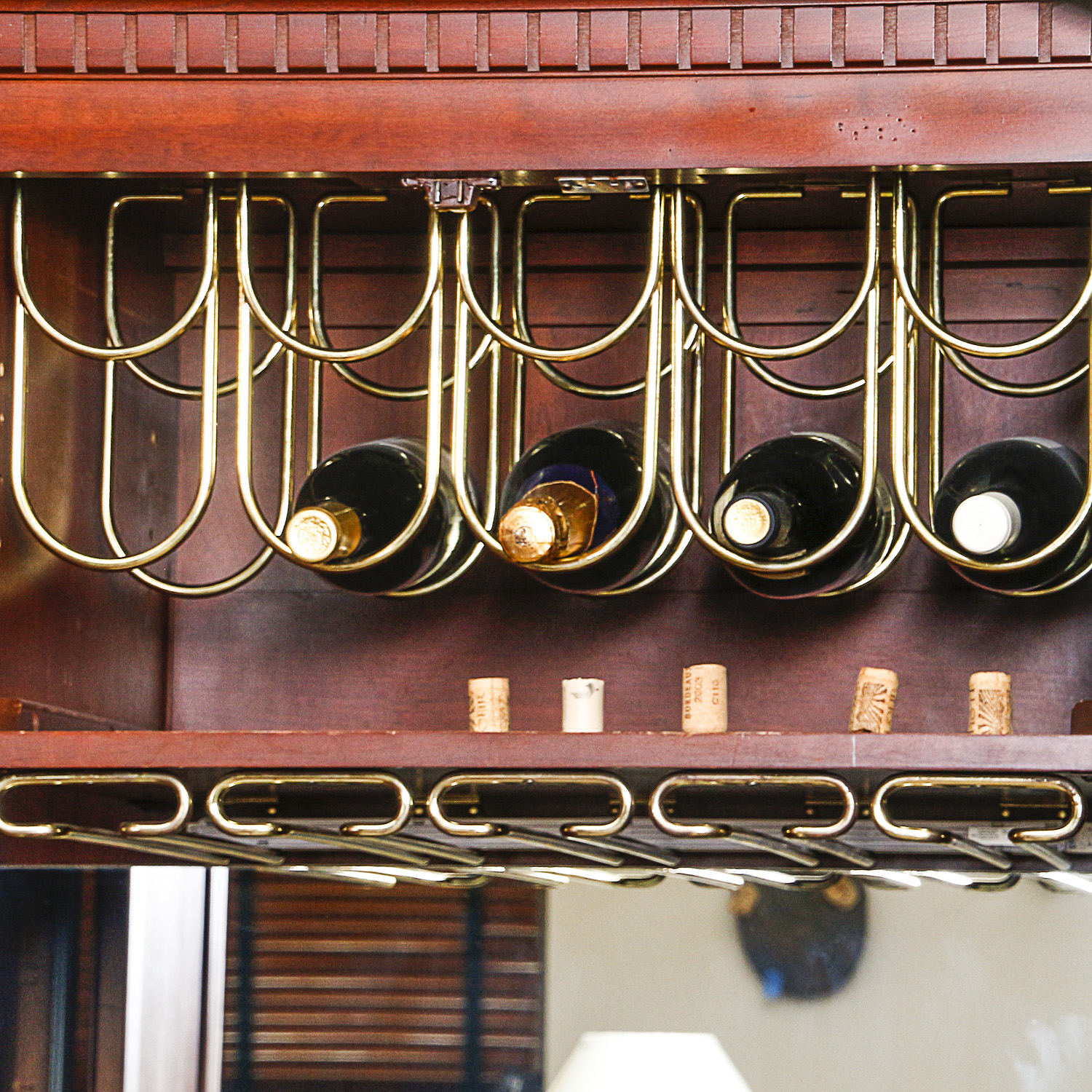 Entertainment Armoire Converted to Bar Cabinet