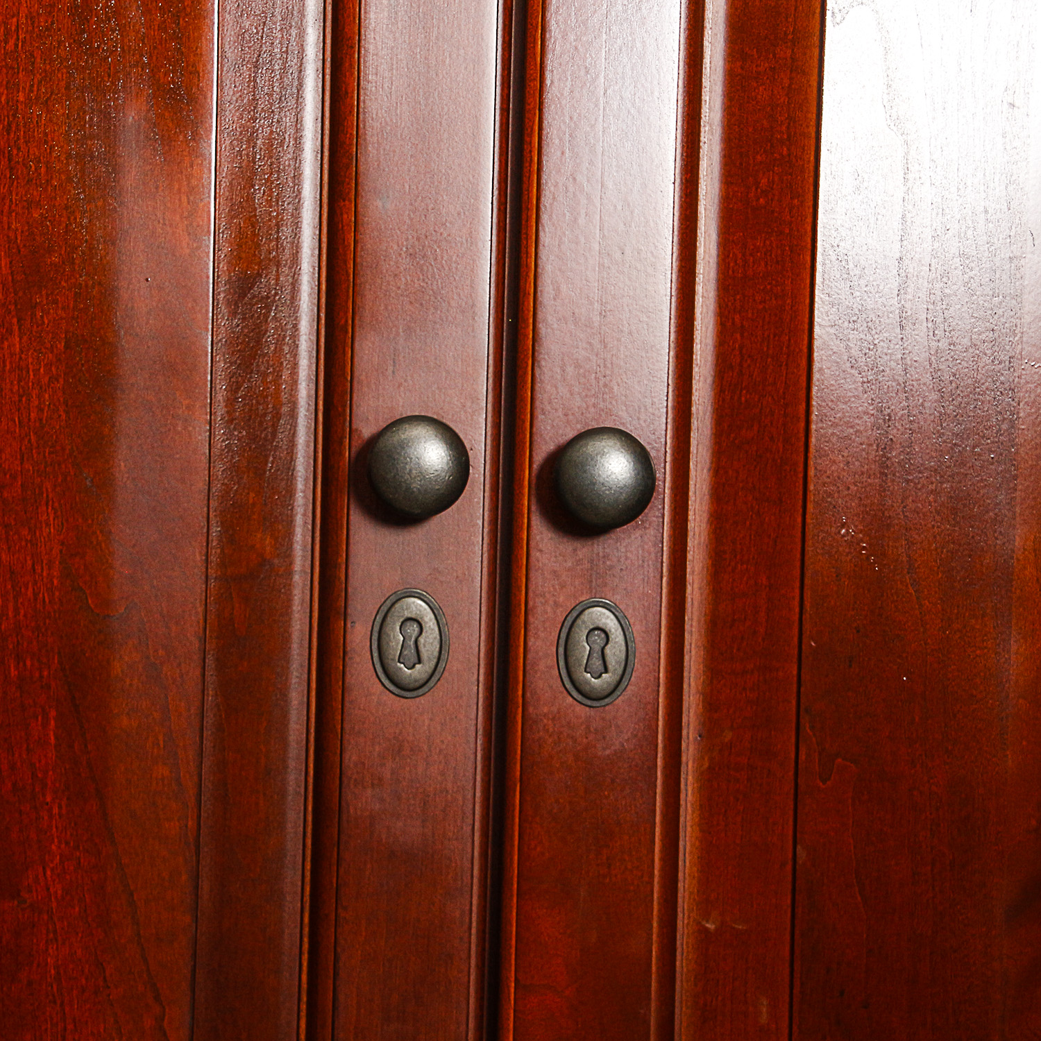 Entertainment Armoire Converted to Bar Cabinet