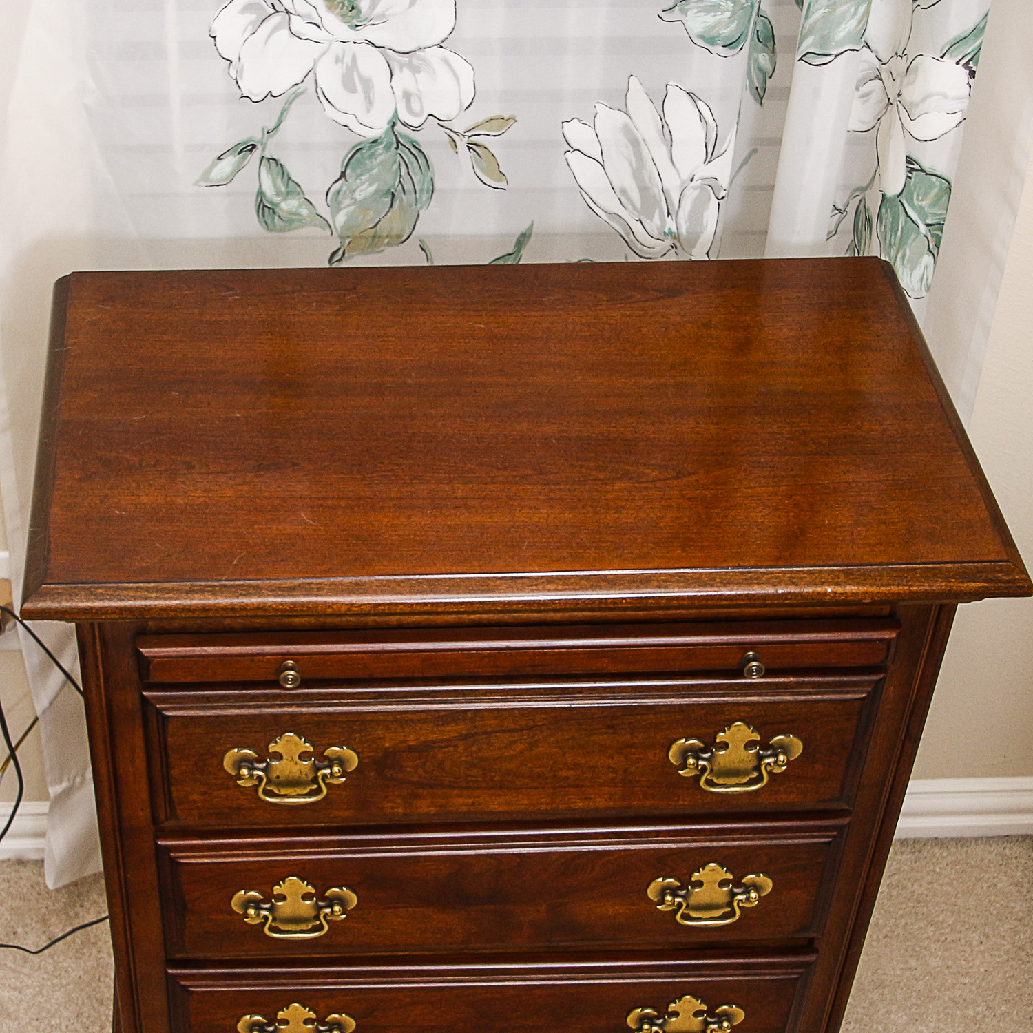 Vintage Chippendale Style Four-Drawer Nightstand by American Drew