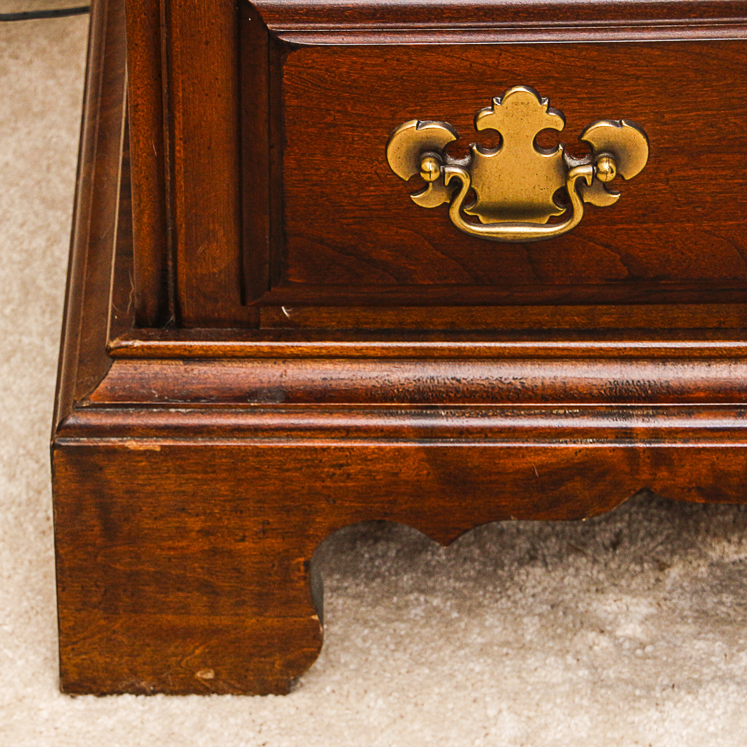 Vintage Chippendale Style Four-Drawer Nightstand by American Drew