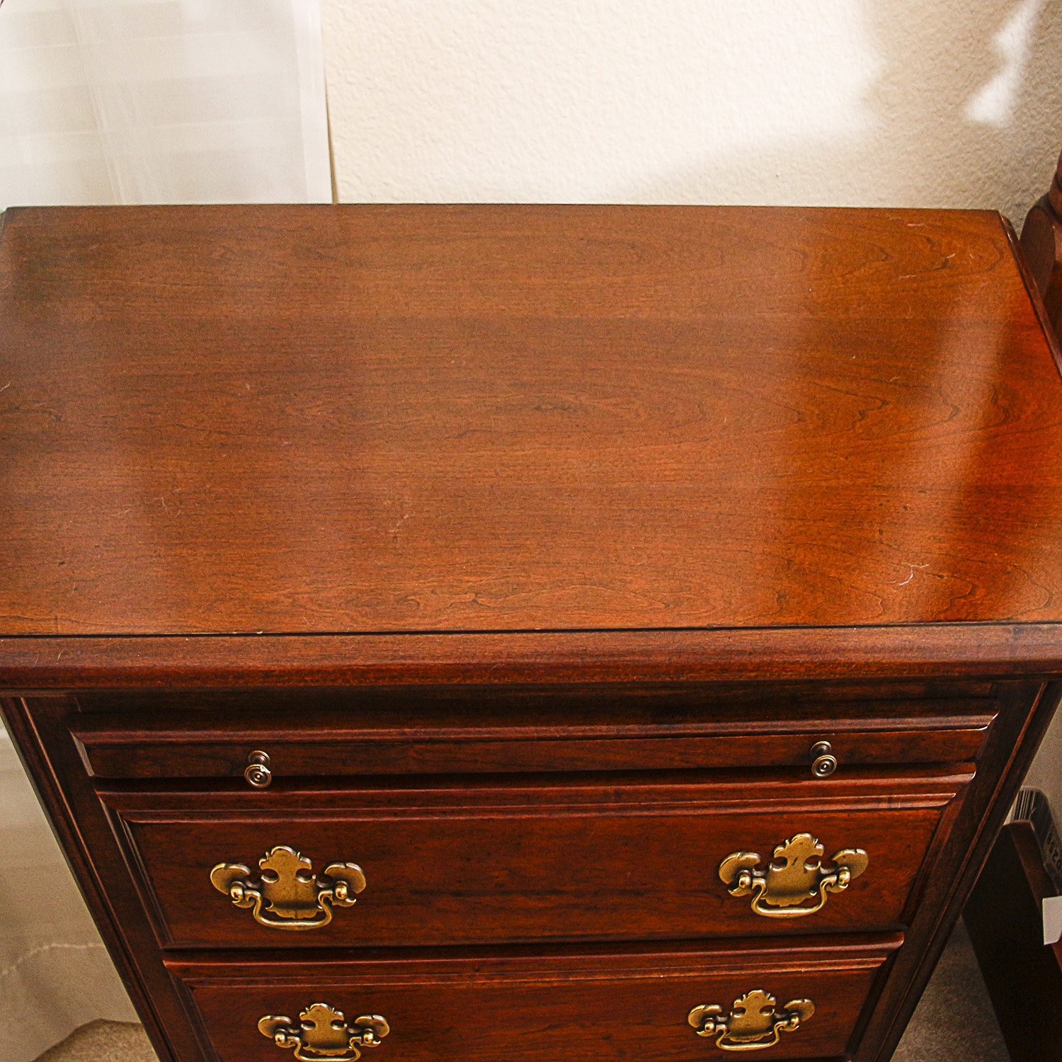Vintage Chippendale Style Four-Drawer Nightstand by American Drew
