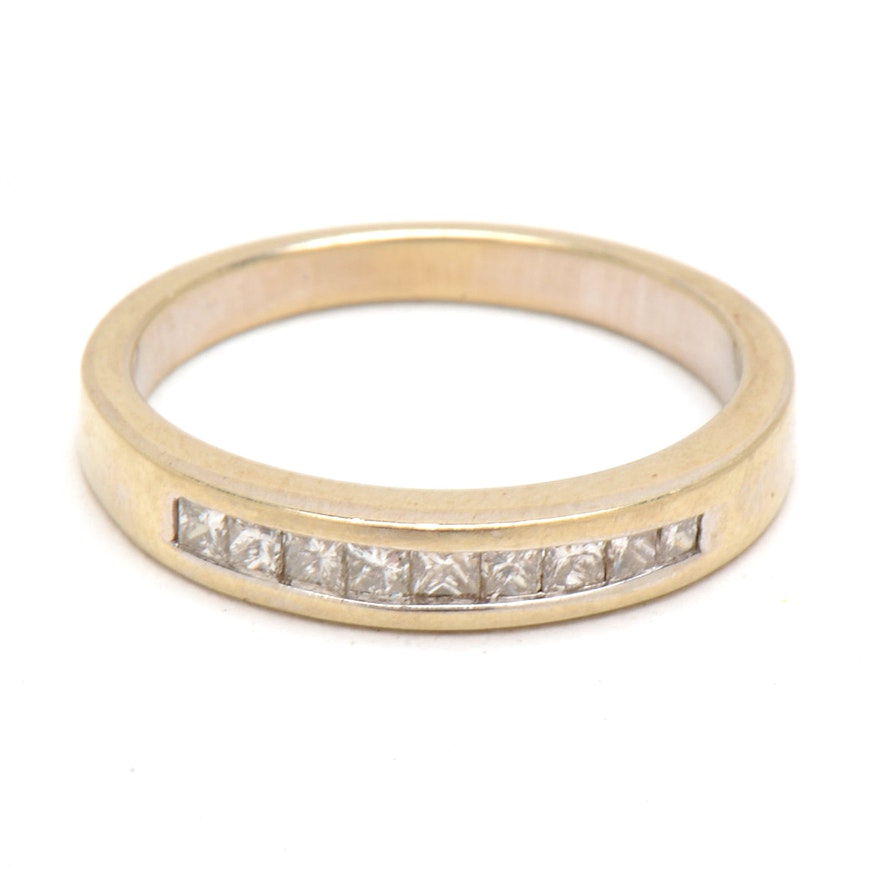 14K White Gold Channel-Set Diamond Band Ring