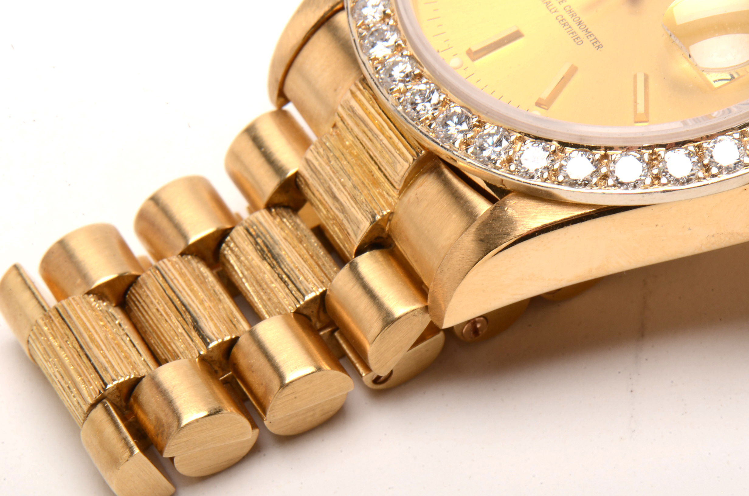 Vintage Rolex Day-Date 18K Yellow Gold Diamond Bezel Watch