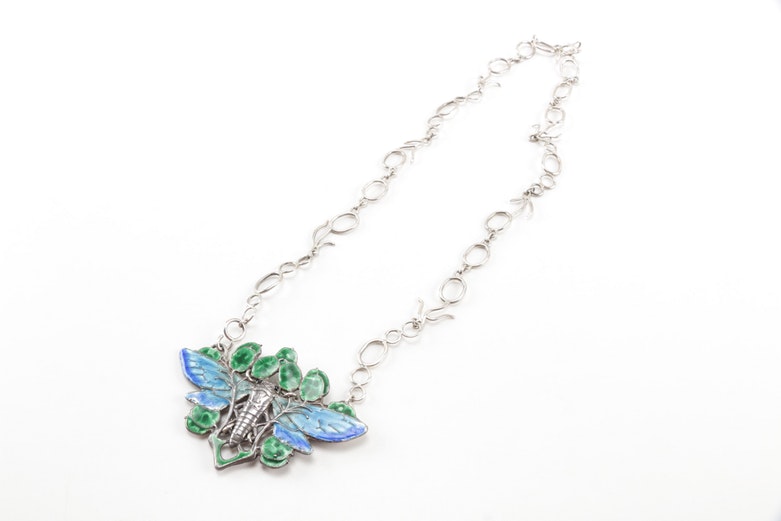 English Sterling and Enamel Necklace