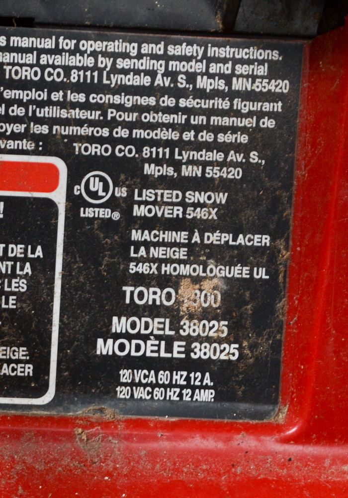 Toro 1800 Power Curve Snow Blower