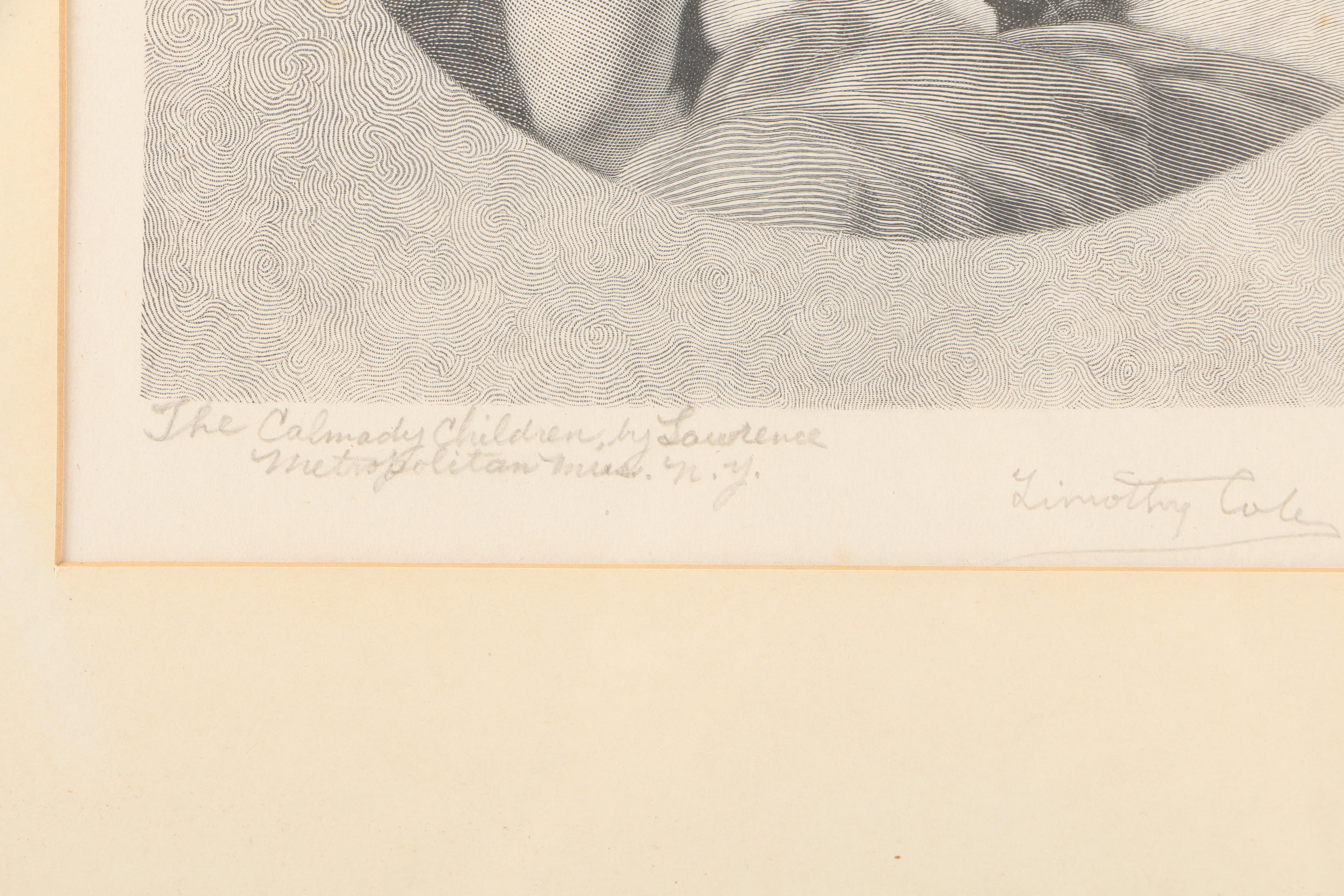 Timothy Cola Wood Engraving After Sir Thomas Lawrence's "The Calmady Children"