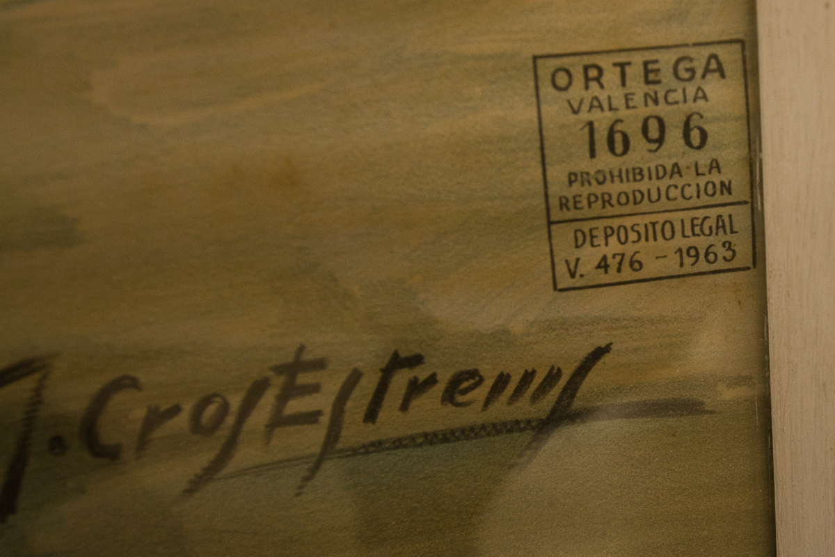 Vintage Ortega Valencia Lithograph After Joseph Cros Estrems