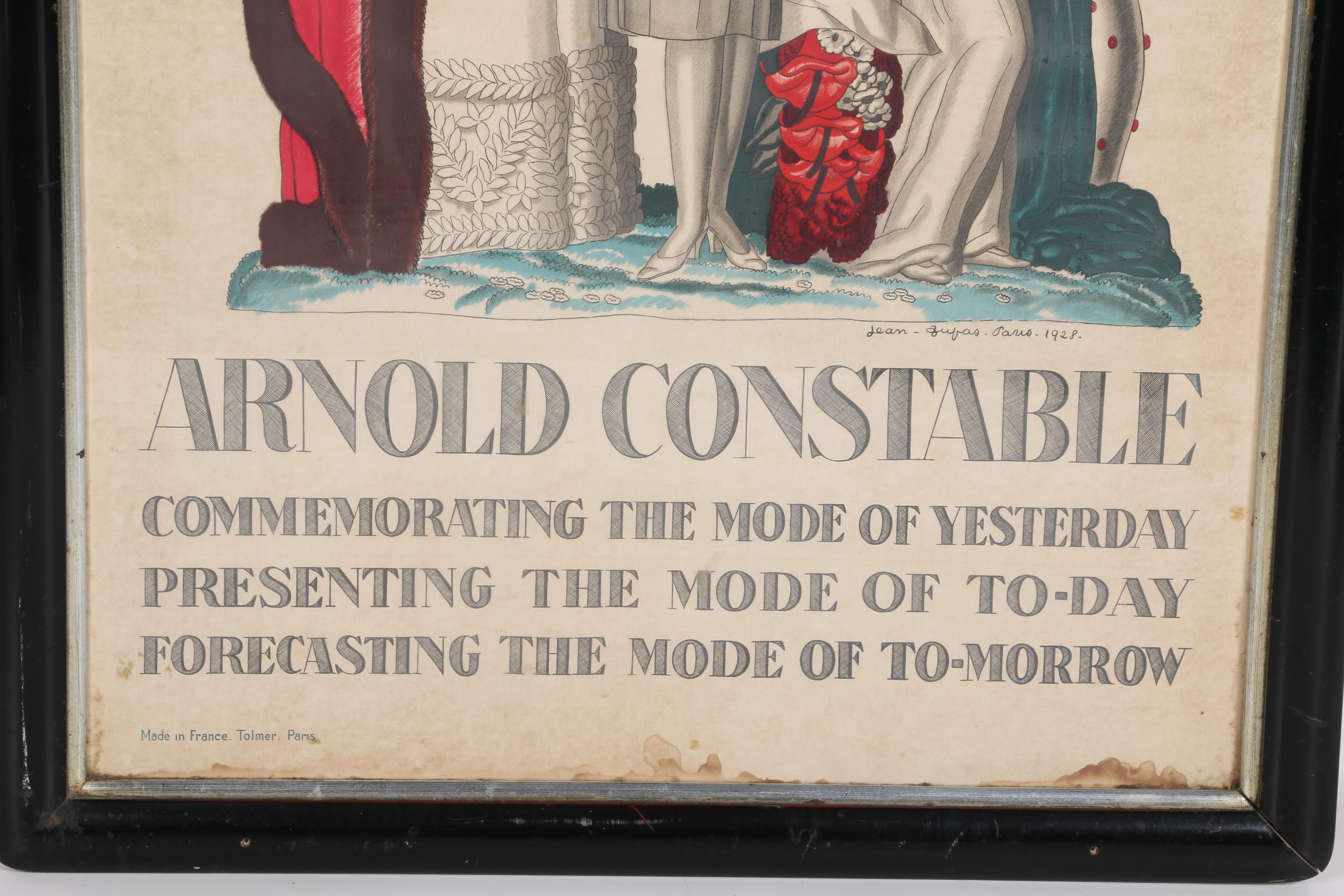 Color Lithograph of Jean Dupas Advertisement For Arnold Constable