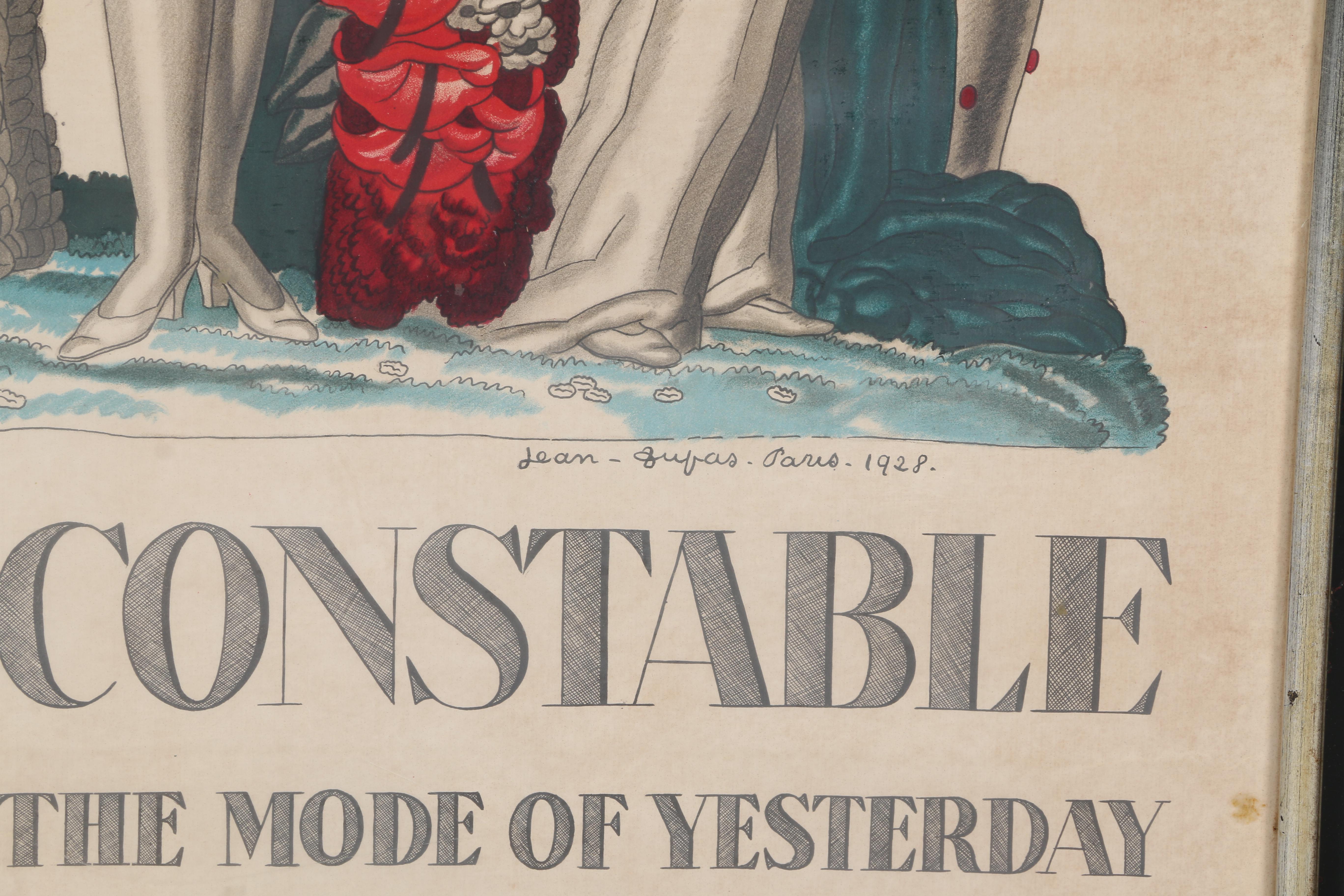 Color Lithograph of Jean Dupas Advertisement For Arnold Constable