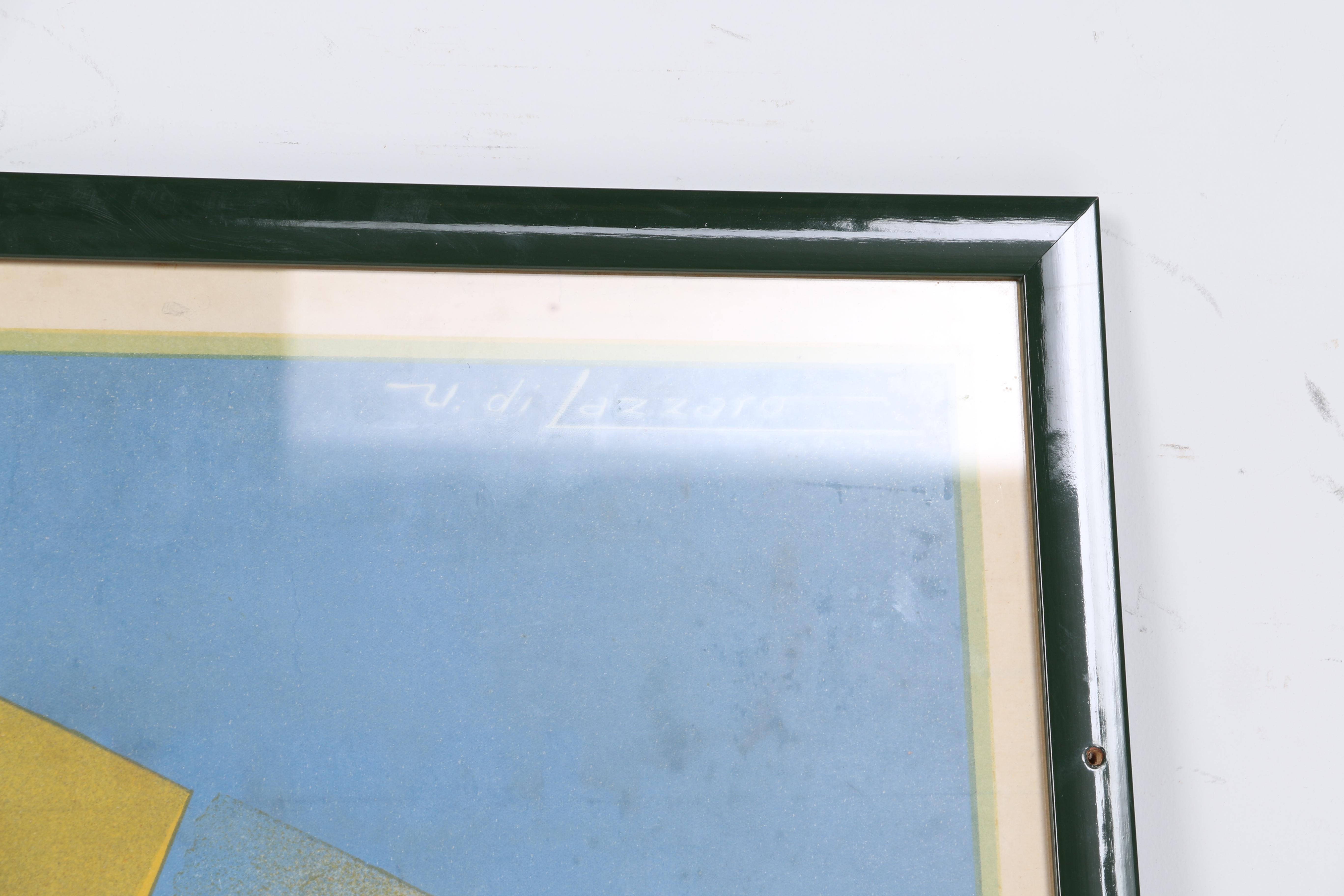 Umberto di Lazzaro Vintage Lithograph Poster "Italian Aerial Lines"