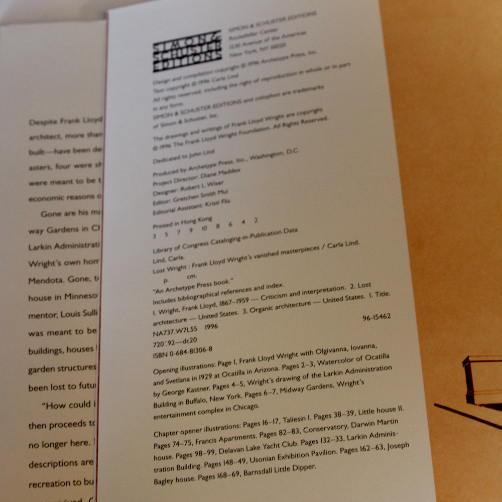 Collection of Frank Lloyd Wright Books