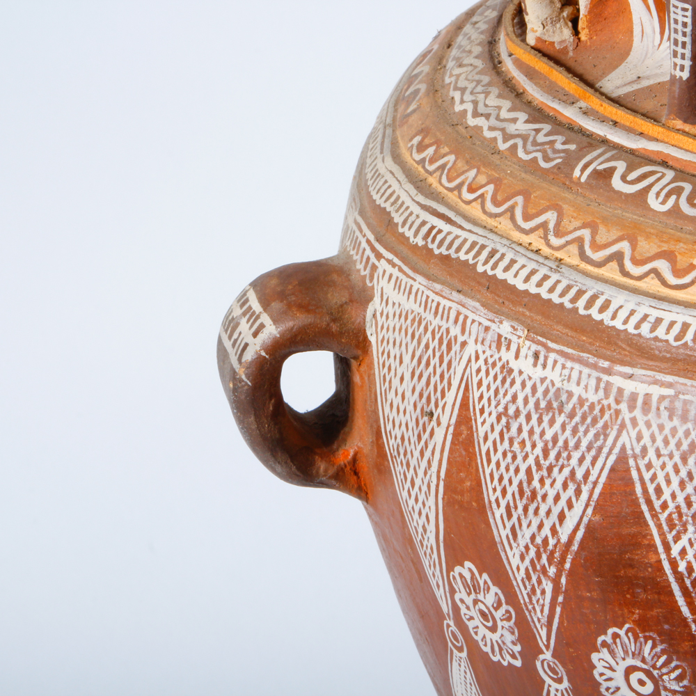 Ceramic Vessel with Hand Painted Designs