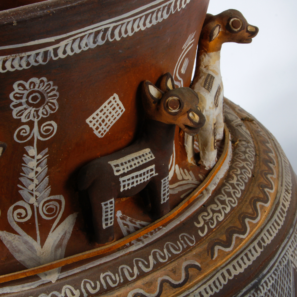 Ceramic Vessel with Hand Painted Designs