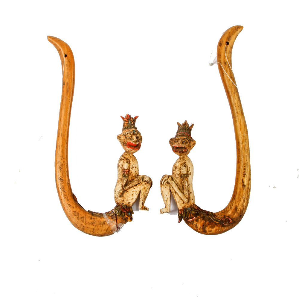 Hand Carved Monkey Curtain Tie Backs