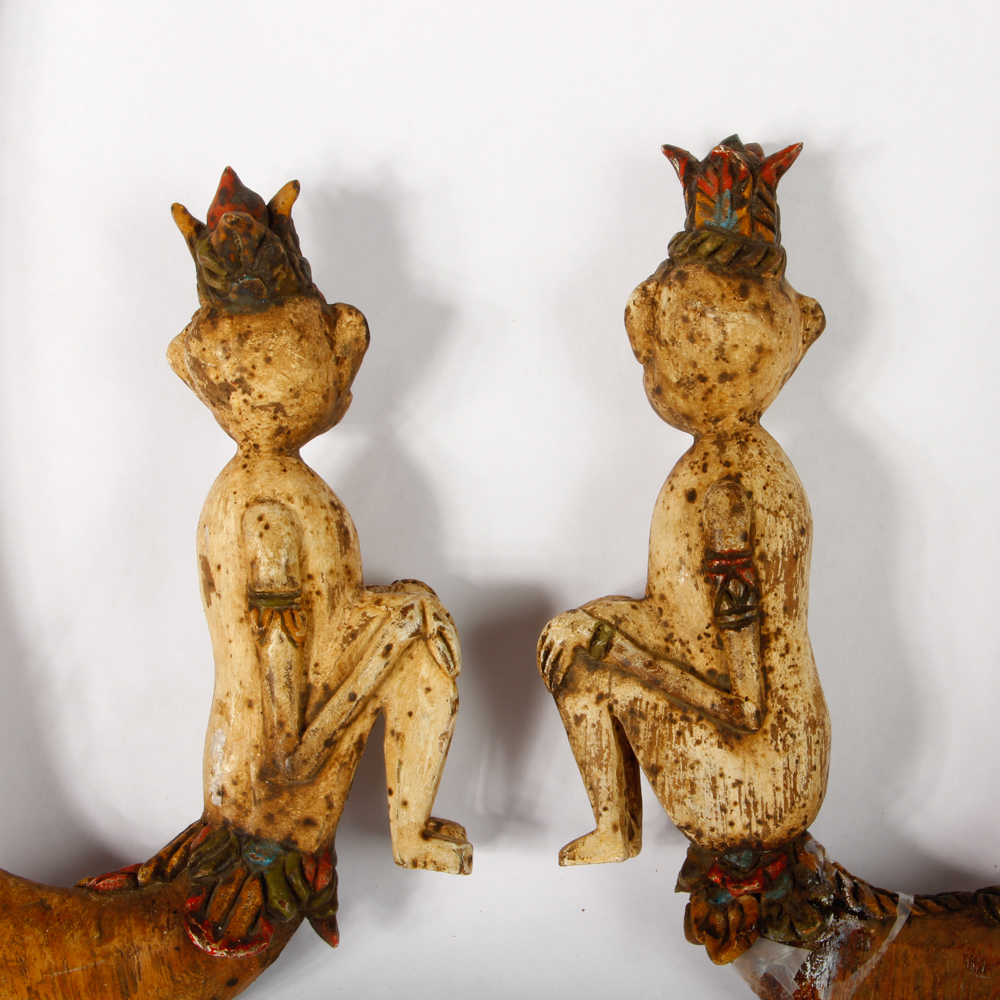 Hand Carved Monkey Curtain Tie Backs