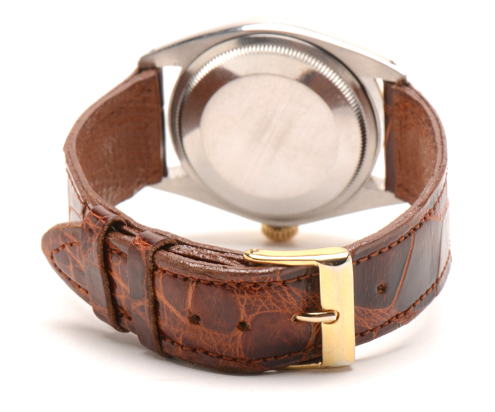 Vintage Rolex Date 18K Yellow Gold Bezel Watch