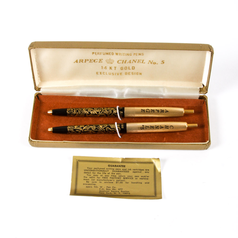 Arpege and Chanel No. 5 Perfumed Pens