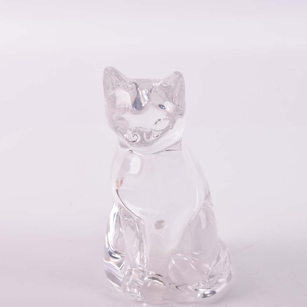 Gorham Crystal Cat Figurines