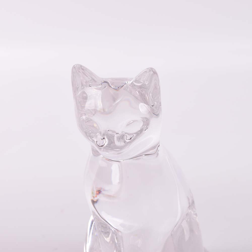 Gorham Crystal Cat Figurines