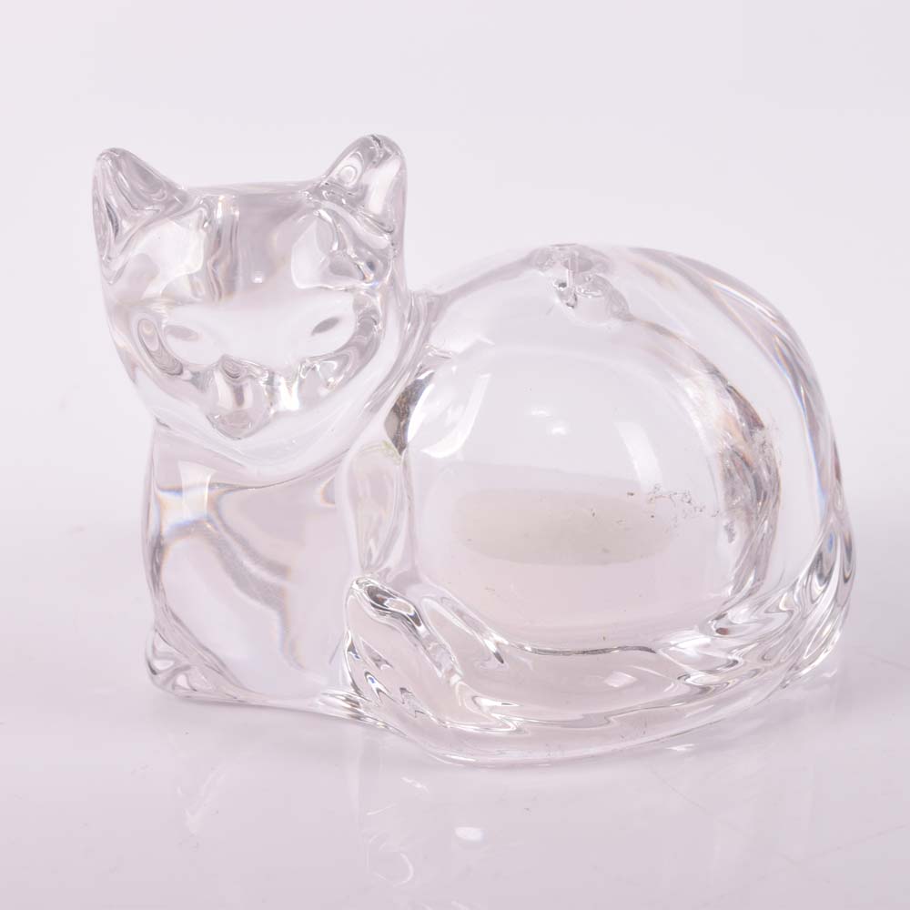 Gorham Crystal Cat Figurines