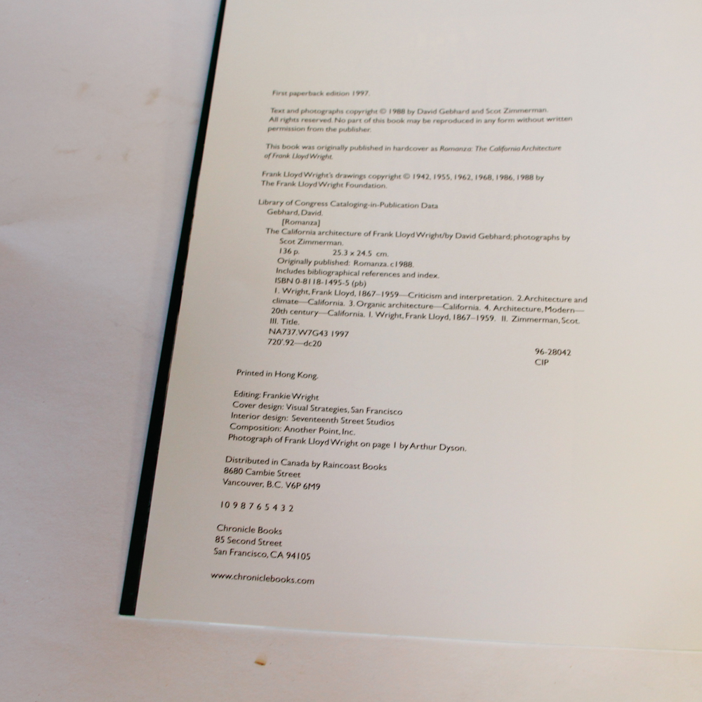 Collection of Frank Lloyd Wright Books