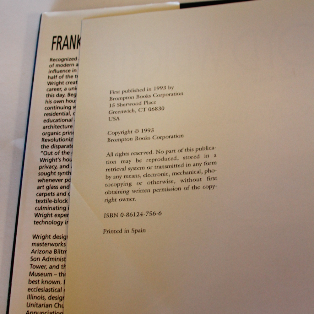 Collection of Frank Lloyd Wright Books