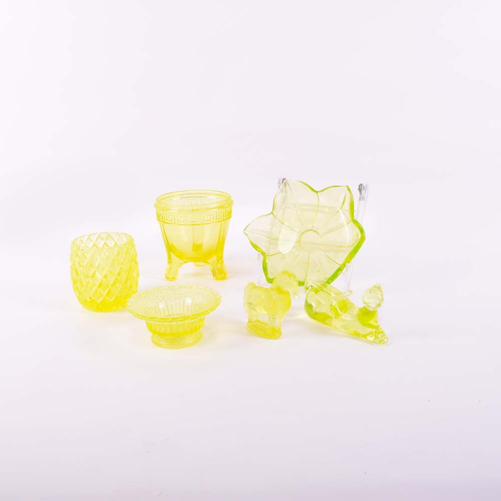 Vintage Vaseline Glass Collection