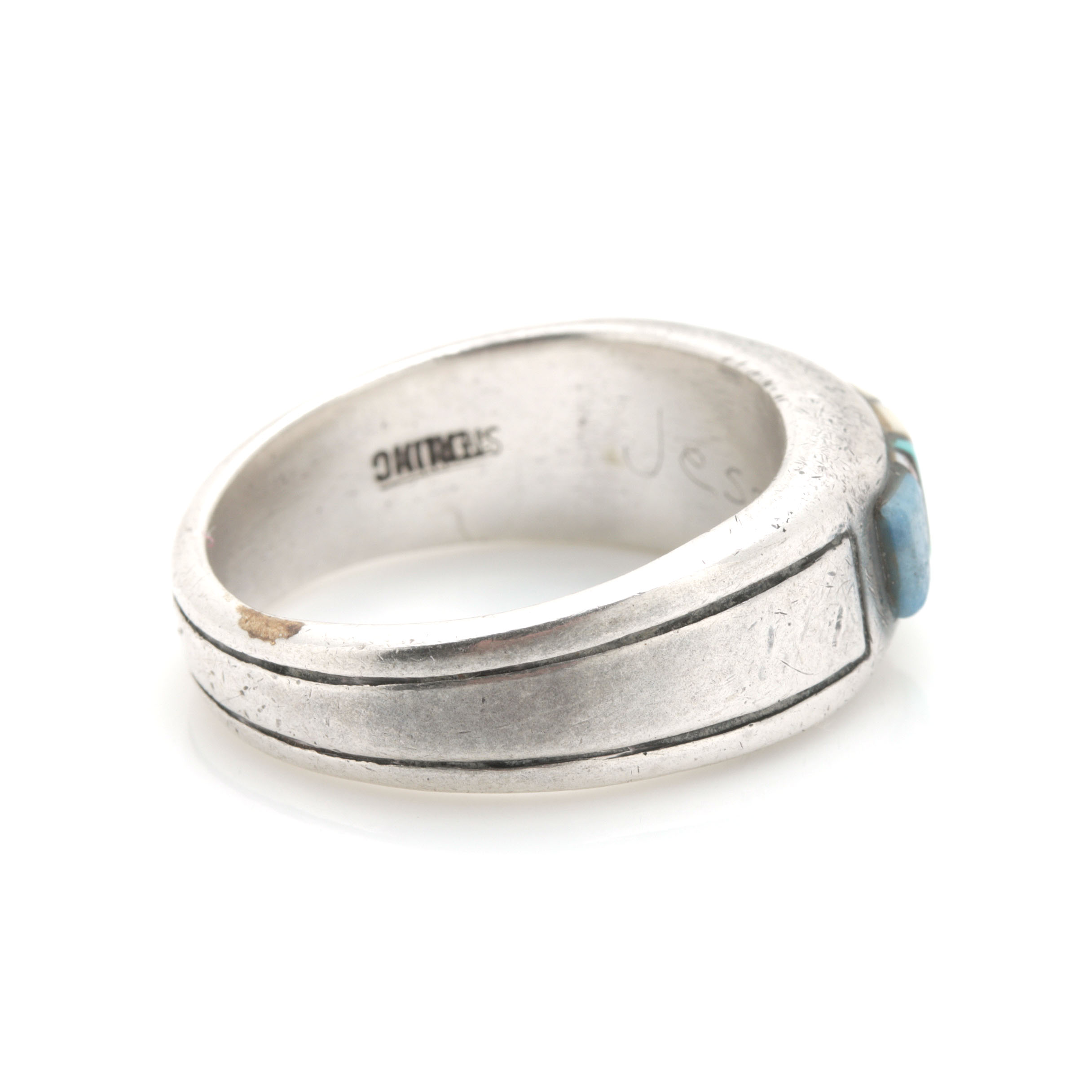 Sterling Silver Gemstone Rings Featuring B.G. Mudd Zuni Style Mosaic Inlay