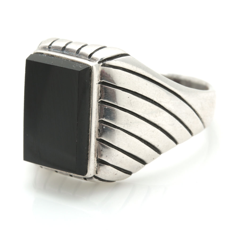 Sterling Silver Gemstone Rings Featuring B.G. Mudd Zuni Style Mosaic Inlay