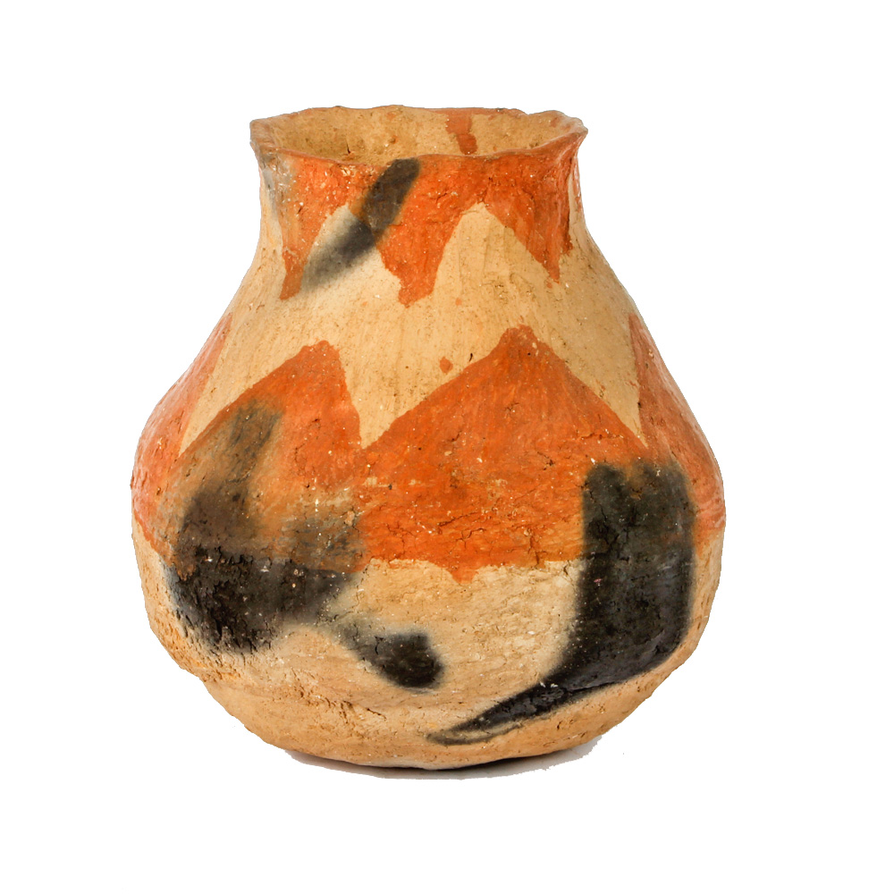 Native American Style Pit Fired Stoneware Vessel