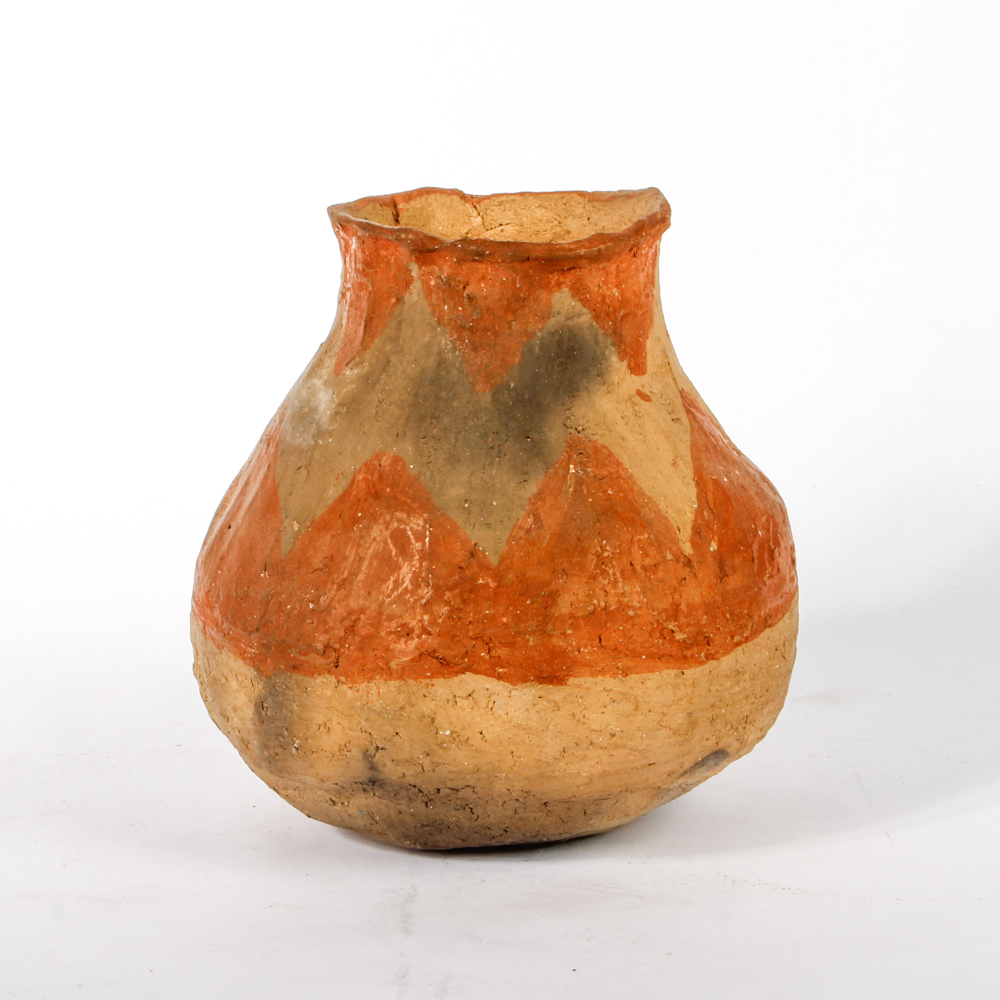 Native American Style Pit Fired Stoneware Vessel