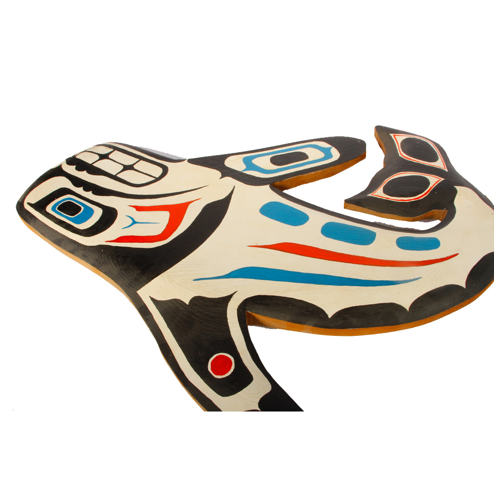 Native Northwest Style Painted Wood Whale Art