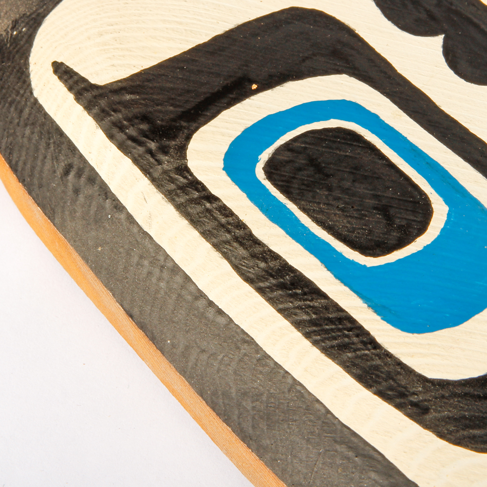 Native Northwest Style Painted Wood Whale Art