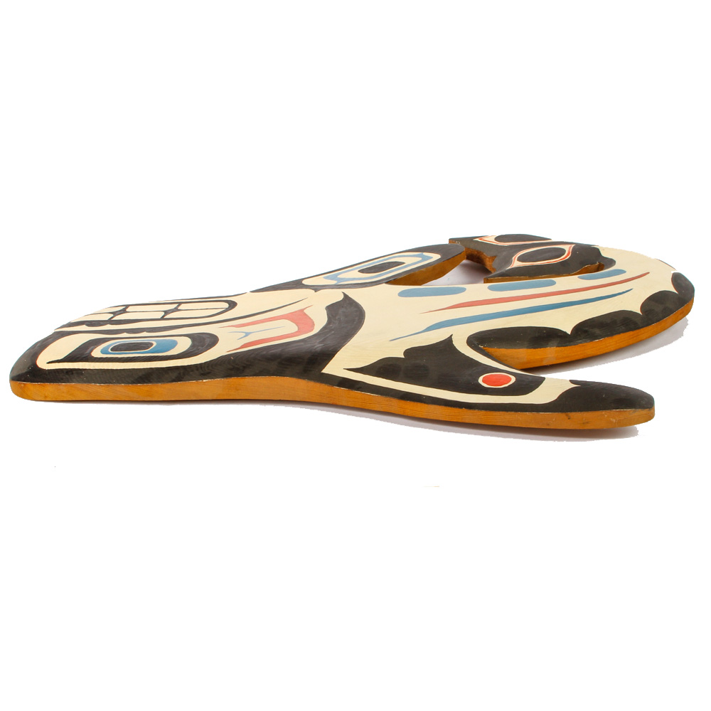 Native Northwest Style Painted Wood Whale Art