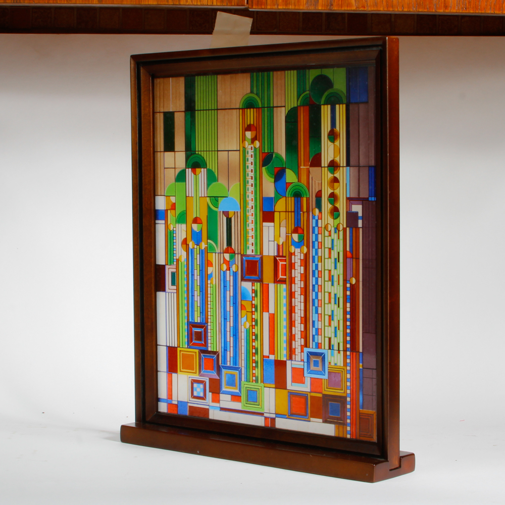After Frank Lloyd Wright "Saguaro Forms and Cactus Flowers" Glass Screen