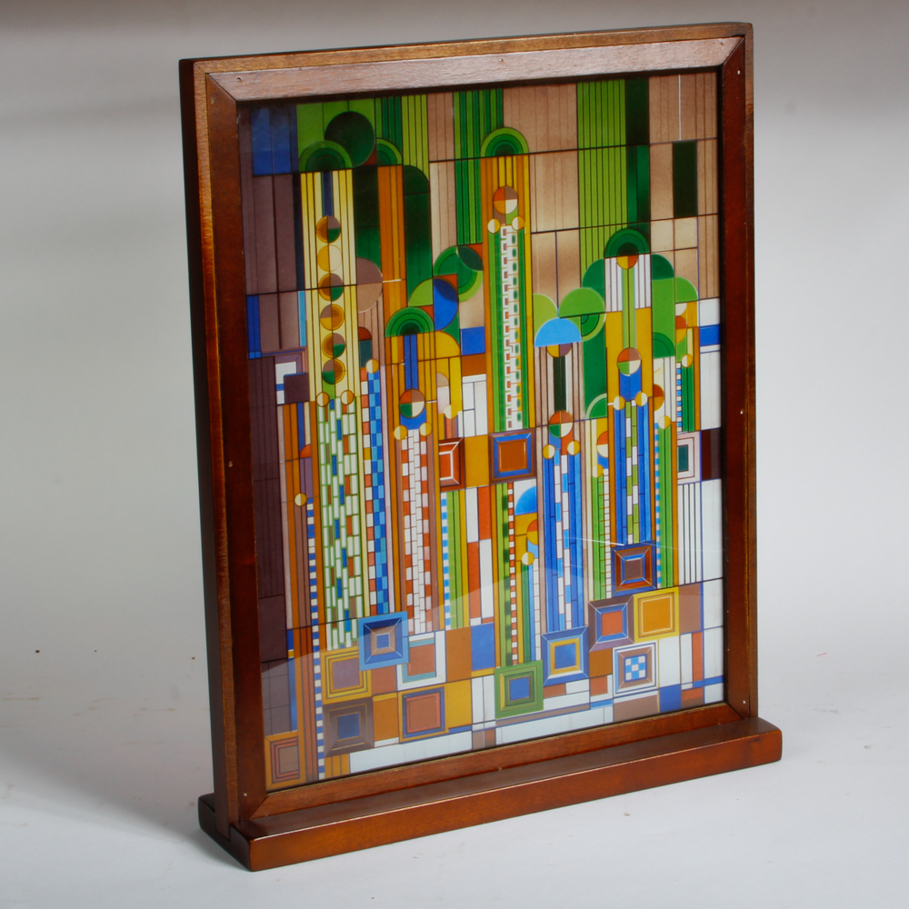 After Frank Lloyd Wright "Saguaro Forms and Cactus Flowers" Glass Screen