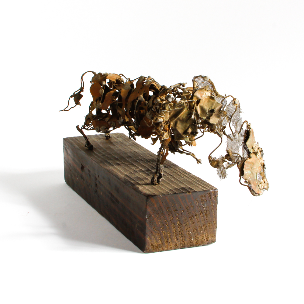 Abstract Dancing Bull Sculpture