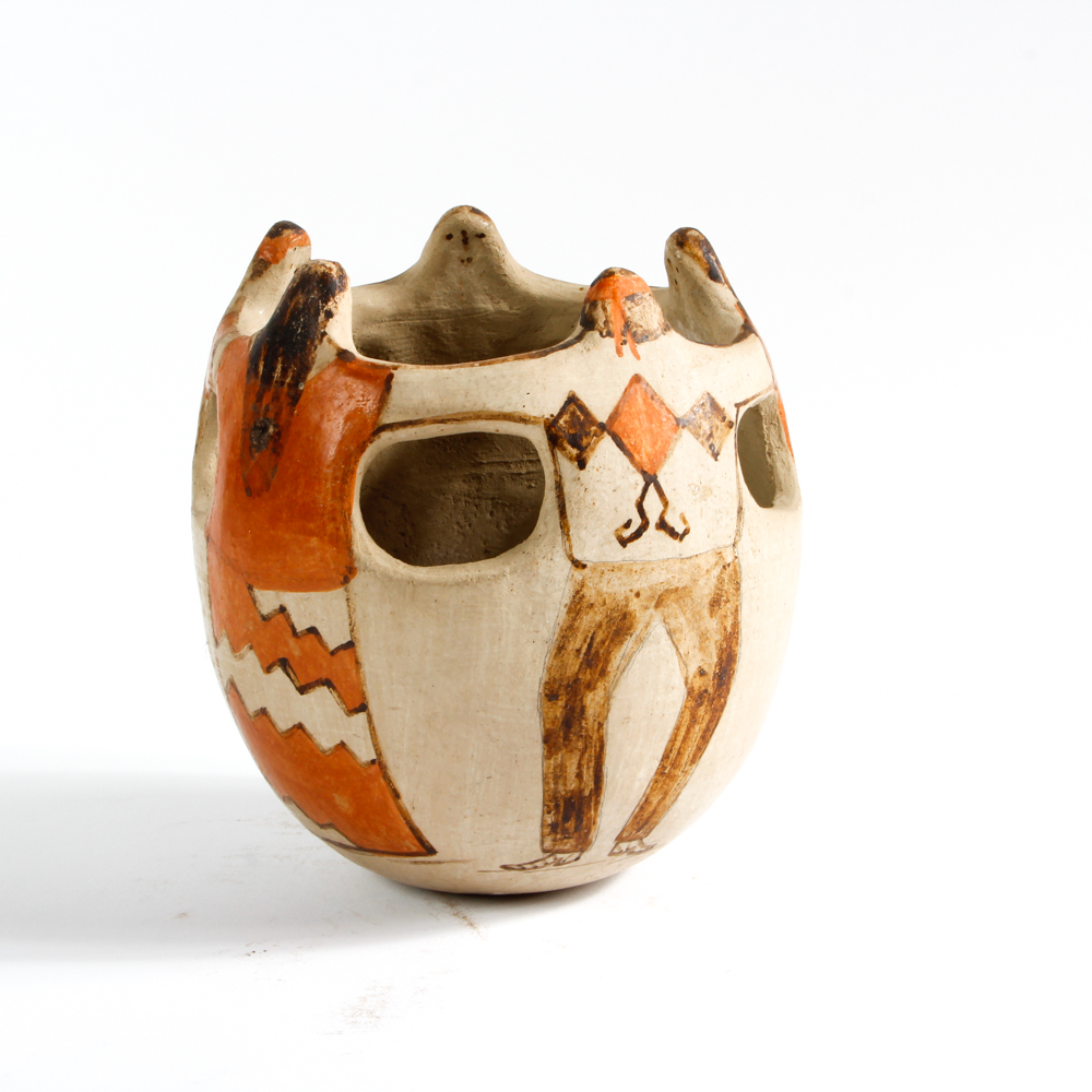 Hand Painted Native American Vessel